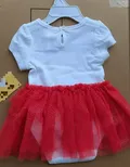 Back view of baby girl tutu bodysuit dress with keyhole button closure for wholesale