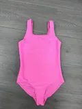 Girls hot pink one-piece swimsuit front view wholesale stocklot