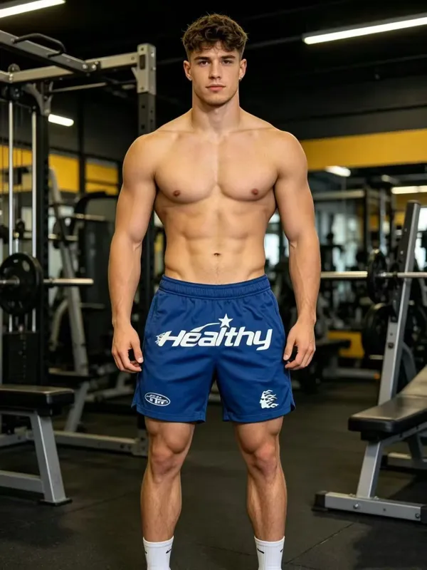 Men's Bulk Gym Shorts Athletic Wholesale Stocklot – Model Wearing
