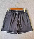 Men's cotton linen athletic shorts with elastic drawstring waist for wholesale athletic shorts buyers