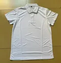 Back view of men's blank polo shirt with shoulder panel stitching for wholesale uniform suppliers
