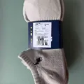 Back of men's no show sock packaging showing 98% polyester 2% spandex and size 6-12 details