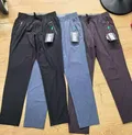 Men's woven pinstripe pants with drawstring elastic waist, main product photo