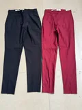 Front view of women high waisted wide leg trousers with premium draped fabric