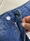 Women's Wide Leg Flare Jeans Wholesale Stocklot – Fabric Detail
